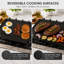 Poêle à griller/plaque de cuisson réversible en fonte de 24 cm x 42 cm pour ustensiles de cuisine