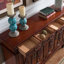 Banc de rangement en bois manufacturé brun