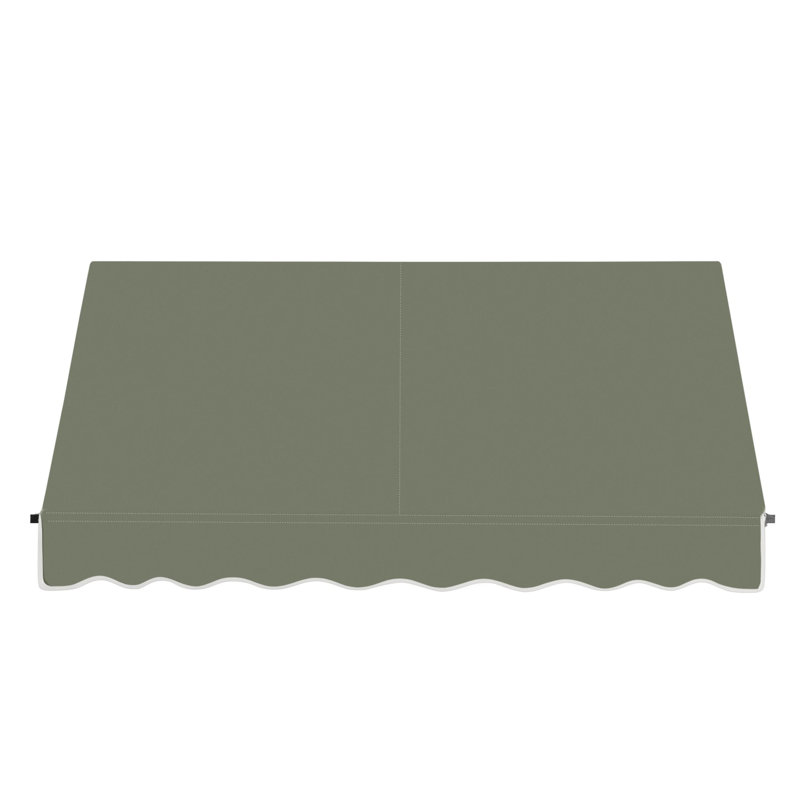 Awntech Santa Fe Acrylic Fabric Fixed Awning with Iron Rope Arms, 44" H x 124.5" W x 24" D, Sage