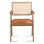 Douglas Top-Grain Leather & Rattan Dining Chair In Tan
