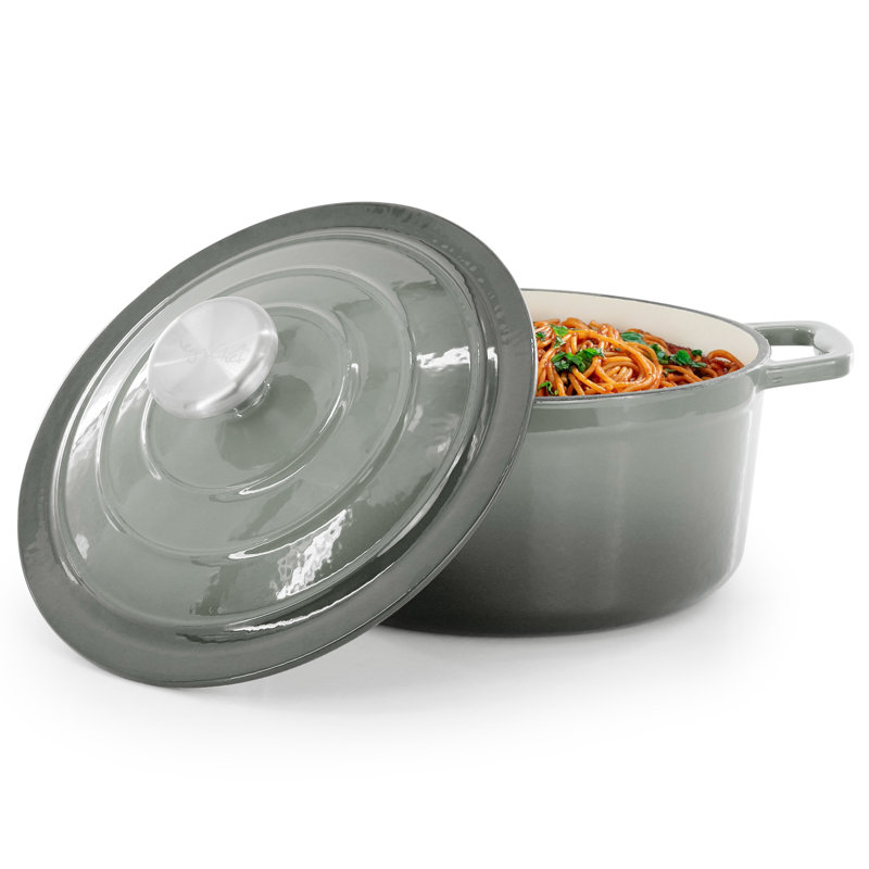 Casserole en fonte émaillée MegaChef, Gris