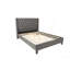 Mobilier de chambre à coucher de style contemporain avec tête de lit capitonnée à losanges de style contemporain avec pieds en plastique et finition bleu gris-1956809199
