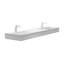 Lavabo de salle de bain mural à surface flottante avec drain dissimulé 72 po Juniper - Blanc-1158740719-1158740705