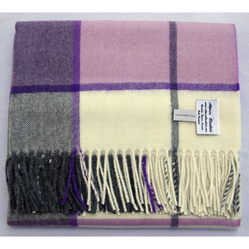 Hand Woven Throw Blanket, Lila/Gray