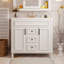 Meuble-lavabo blanc 36 po avec lavabo - armoire moderne 2 portes et tiroirs à fermeture douce Meuble de rangement en céramique spacieux et élégant