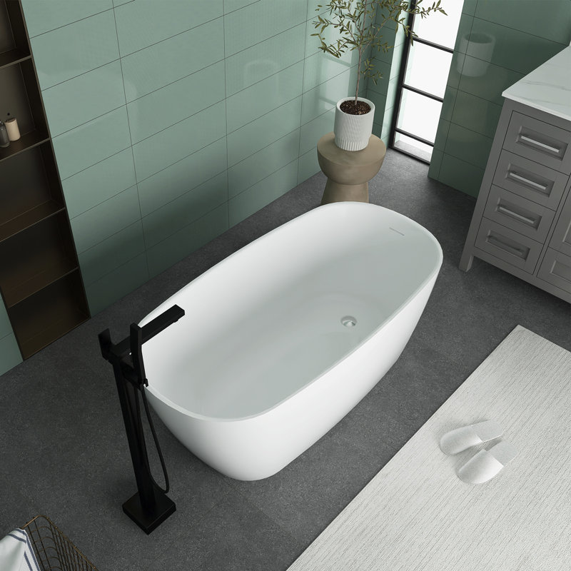 x Freestanding Soaking Plastic / Acrylic Bathtub, White