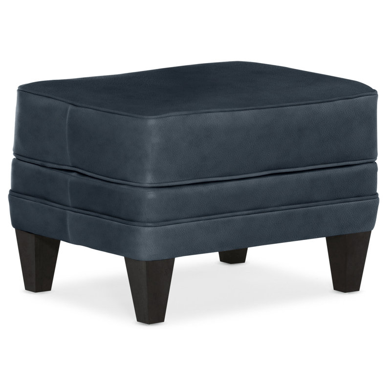 Willow Ottoman, Plantation, Outsider Raven Genuine Leather