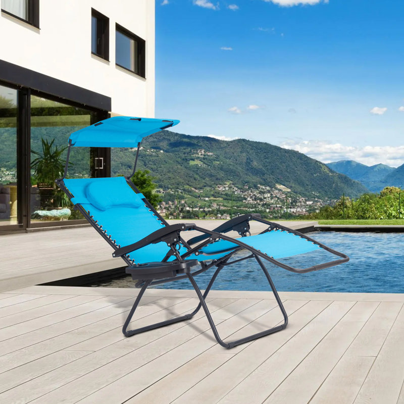 Folding Zero Gravity Chair, Black/Navy