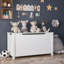 Banc de rangement en bois à couvercle rabattable, coffre à jouets en bois avec charnières de sécurité