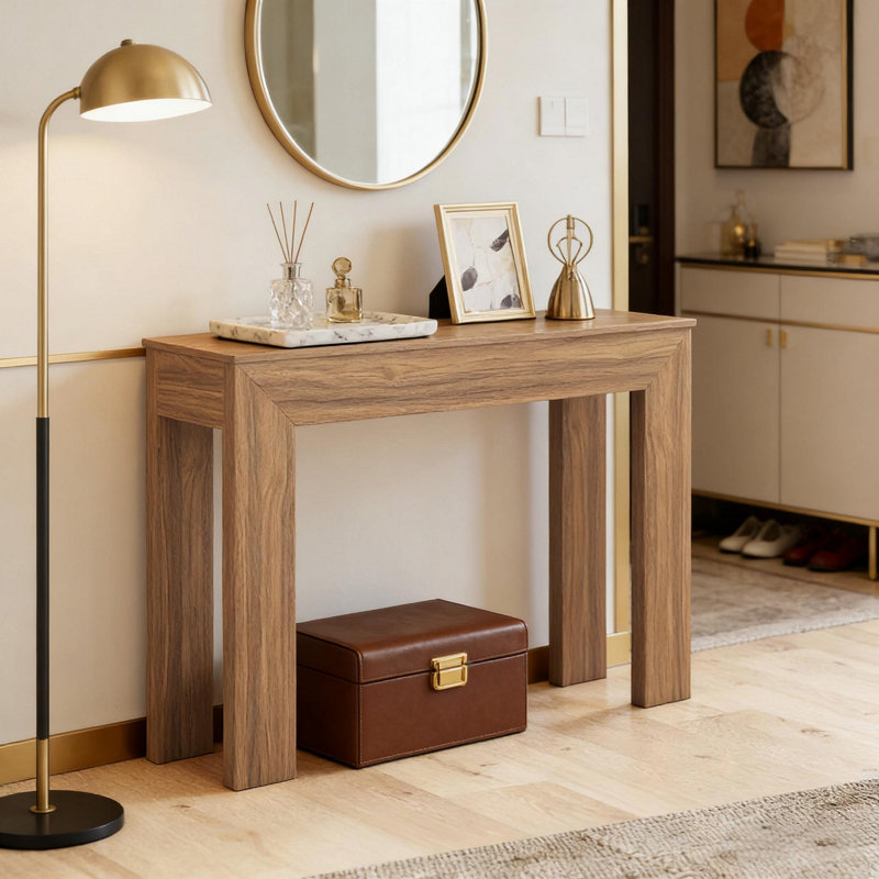 Console moderne pour espaces étroits, Noyer
