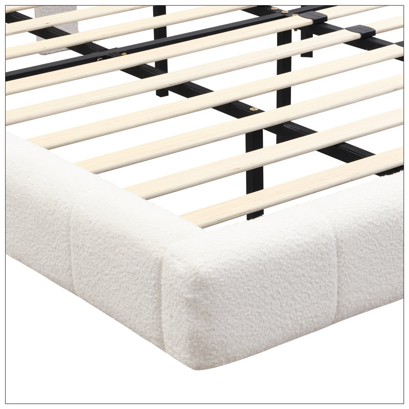 Lit flottant avec lumière Boucle, grand, blanc, Grand