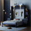 Lit escamotable double pleine grandeur avec tablettes-371164159-371164152