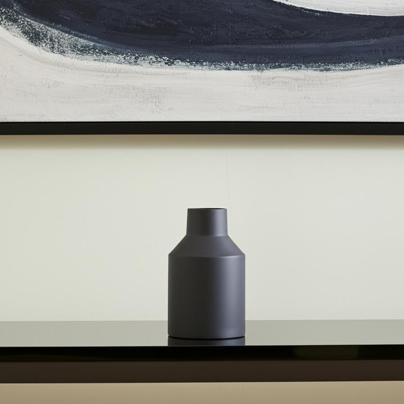 11" Black Tulip Metal Table Vase