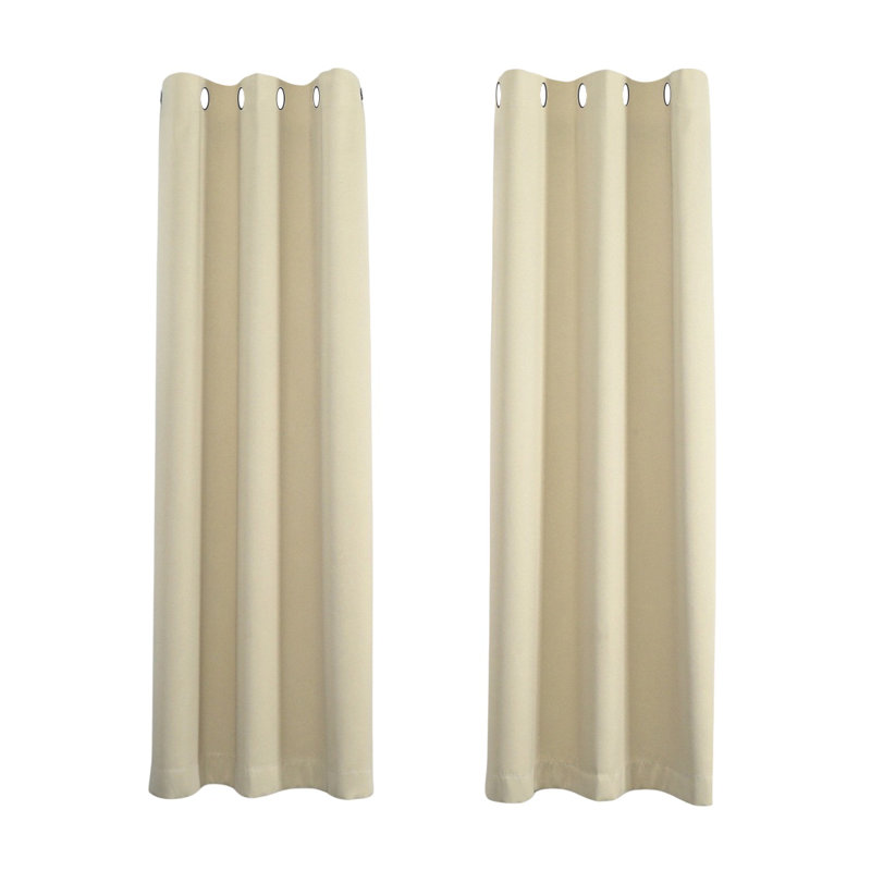 Ranheid Blackout Curtain Pair, 66cm Width x 213cm Drop, Cream