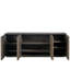 Modern Blossom 96" Wide Dark Oak Leather Petal Credenza