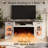 70" Farmhouse Electric Fireplace TV Stand for TVs Up to 80" with 2 Drawers & Timer-529207384