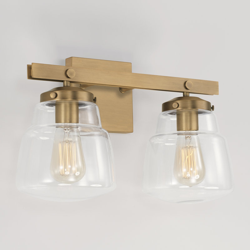Éclairage pour salle de bain à intensité variable 2 lumières Walsall, Laiton