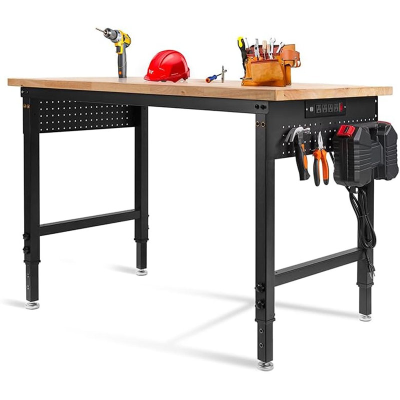 Établi réglable 48 po, table de travail robuste de 28 à 40 po de hauteur