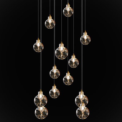 Luminaire suspendu sphère 16 lumières Calla Lilies