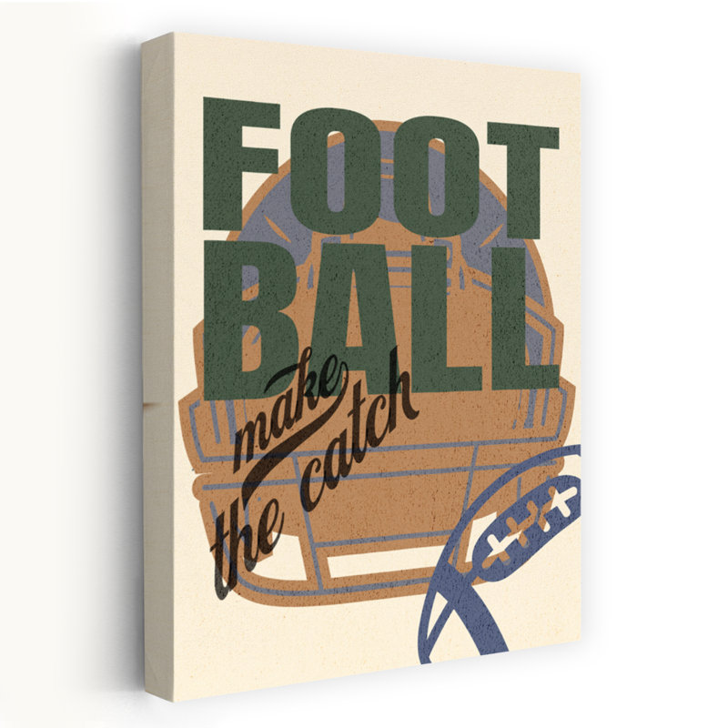 Football Catch Contemporary Wall Art Print, 60.96cm H x 40.64cm W
