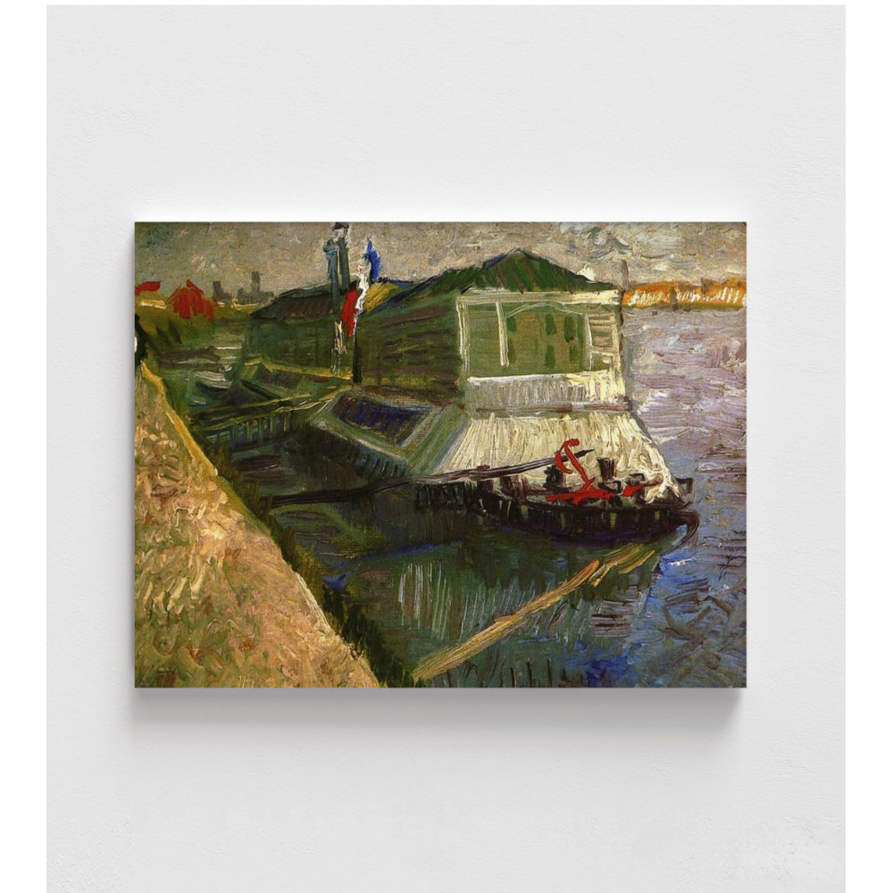 WeFrameArt Bathing Float On Seine By Vincent Van Gogh, Van Gogh Wall ...