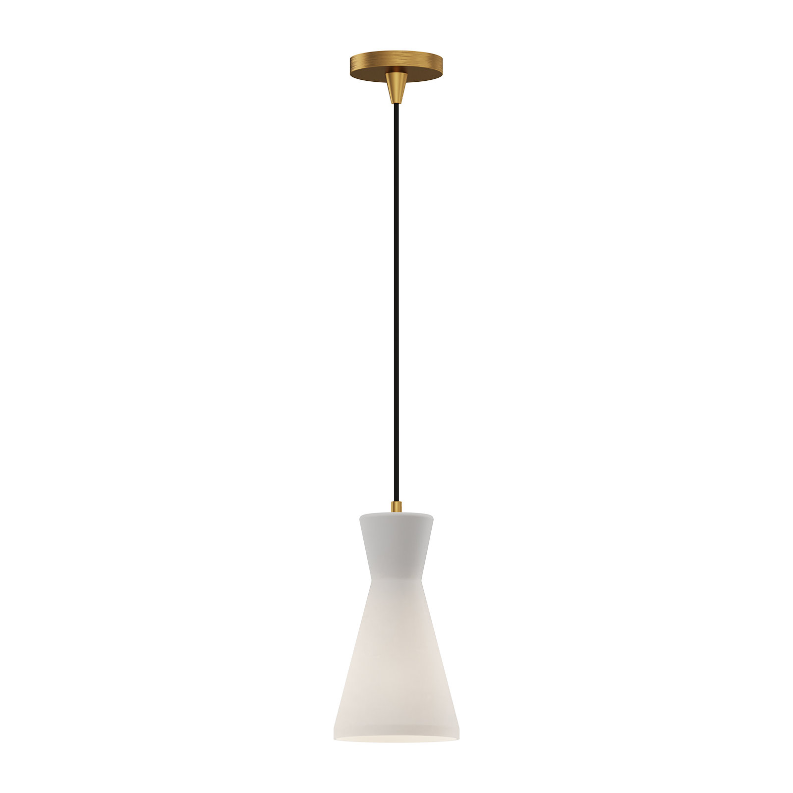 Langford Single Light Glass Steel Dimmable Pendant, Aged Gold, 12" H x 6.38" W x 6.38" D
