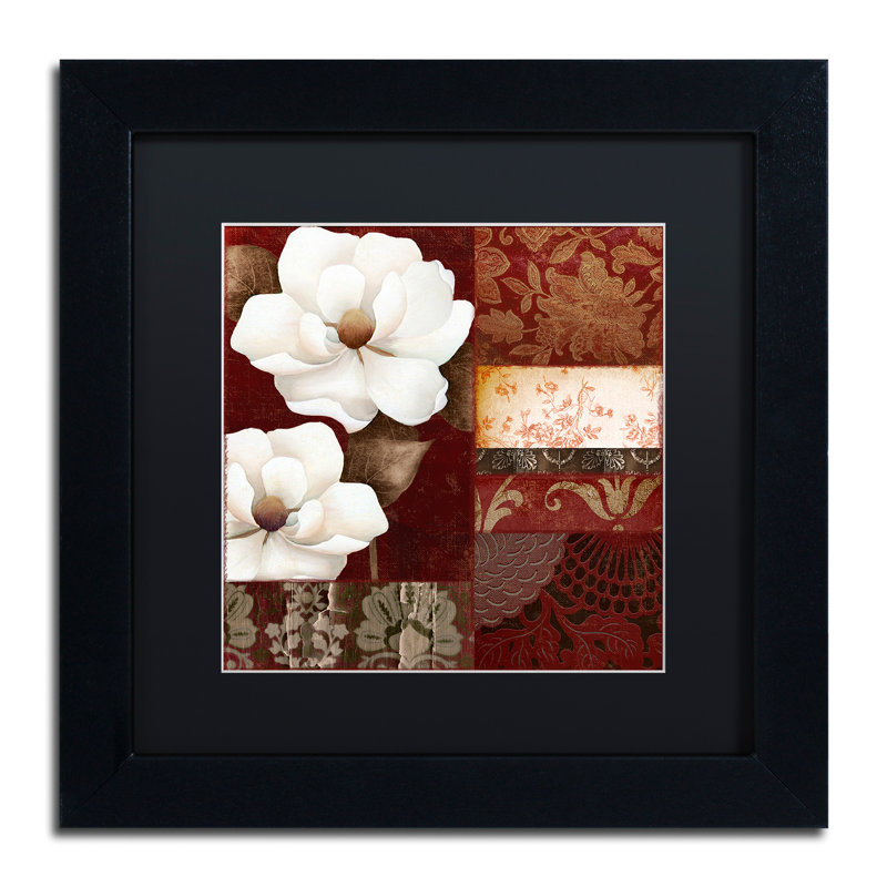 Jadaya «Flores Blancas III», impression encadrée, H 11 po x l 14 po x P 0,5 po, Noir