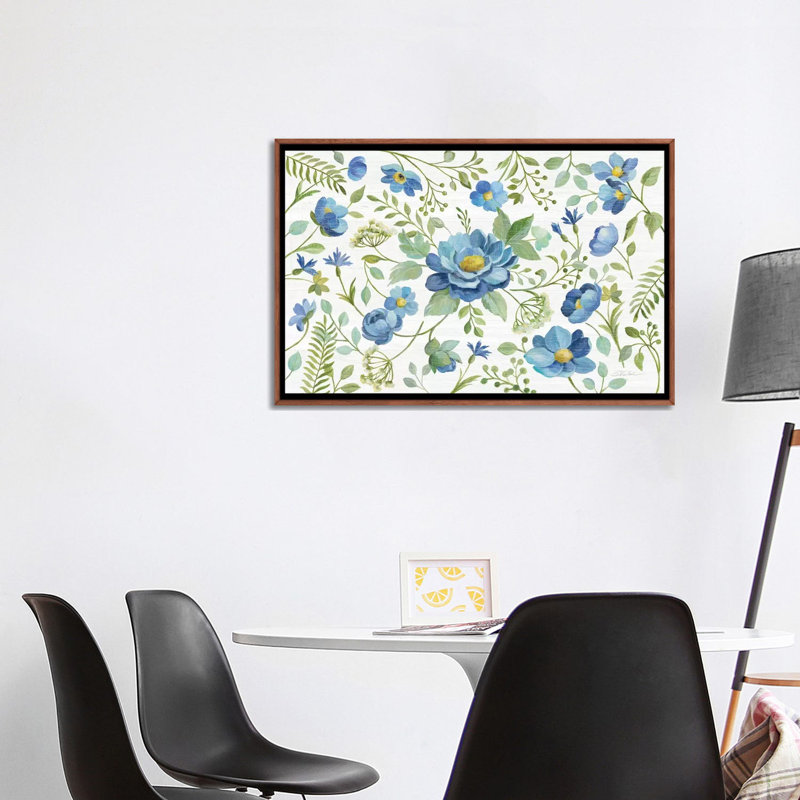 «Botanical Blue I» par Silvia Vassileva - impression d'art graphique, Classic Wood Framed, Pas de tapis