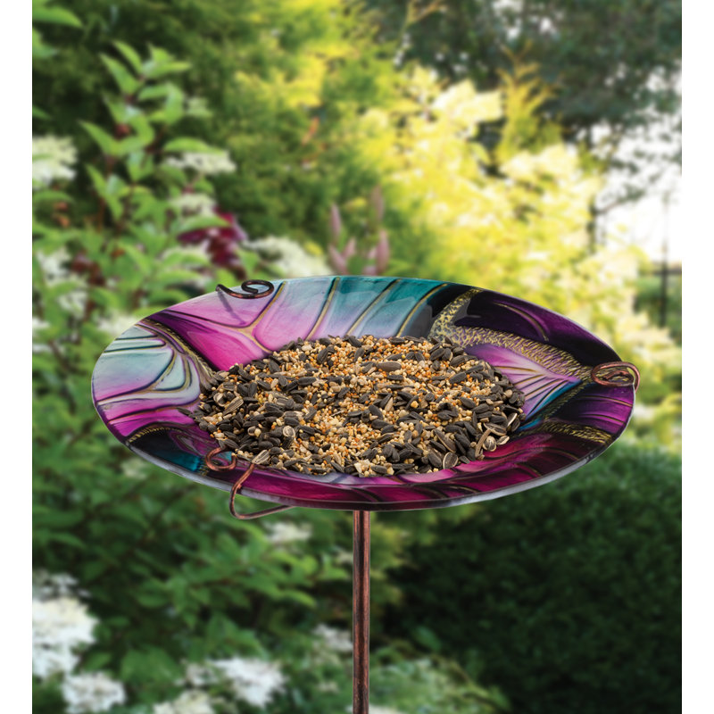 Birdbath/Feeder Stake - Swirl Purple
