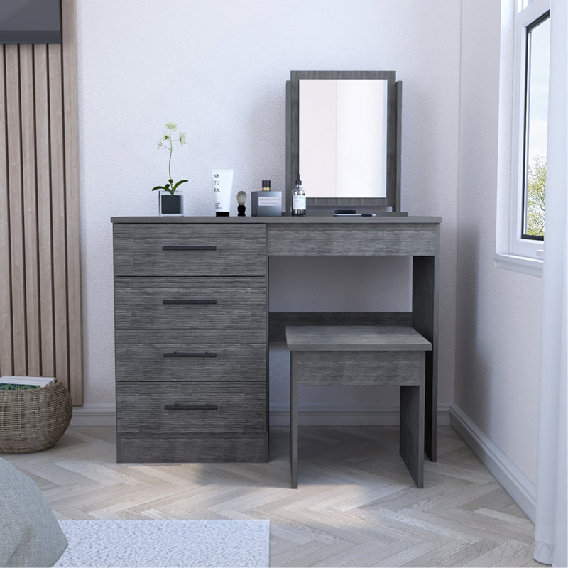 Coiffeuse Maquillage Roxx, chambre, chêne fumé