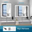 Bright LED Bathroom Mirror Front Light, 5 Mins Defog, Full HD Reflected, 3 Colors Dimmable, Wall Mounted-558003310-558003313