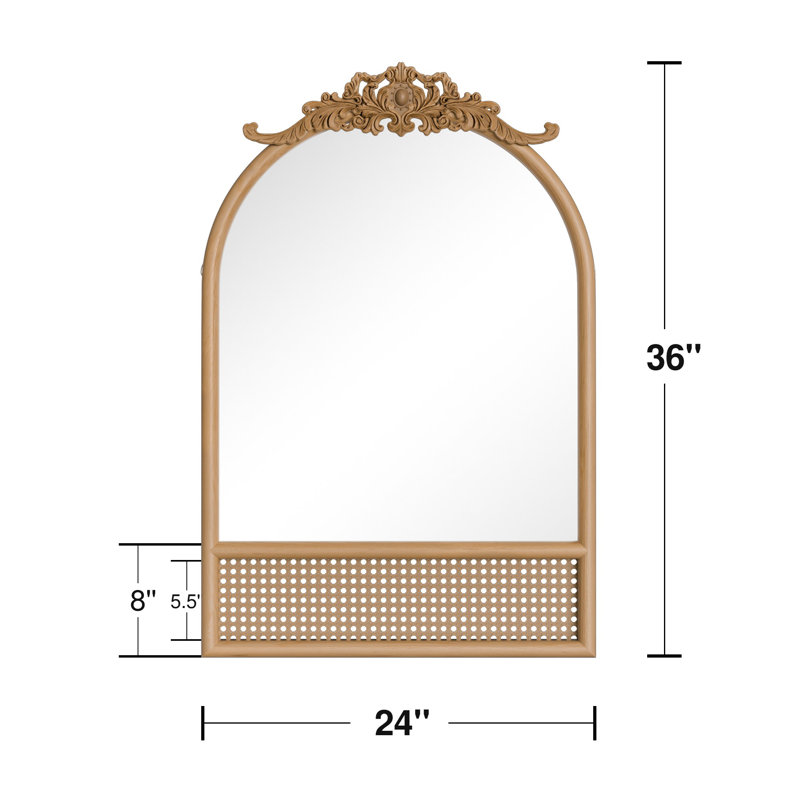 Amoura Solid Wood Arch Accent Mirror, 36" x 24"