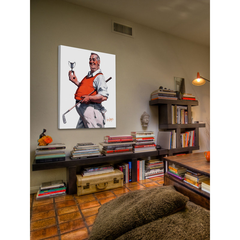 Reproduction sur toile tendue, "Golf trophy" par George Bréhm, H 29 po x l 24 po x P 1,5 po