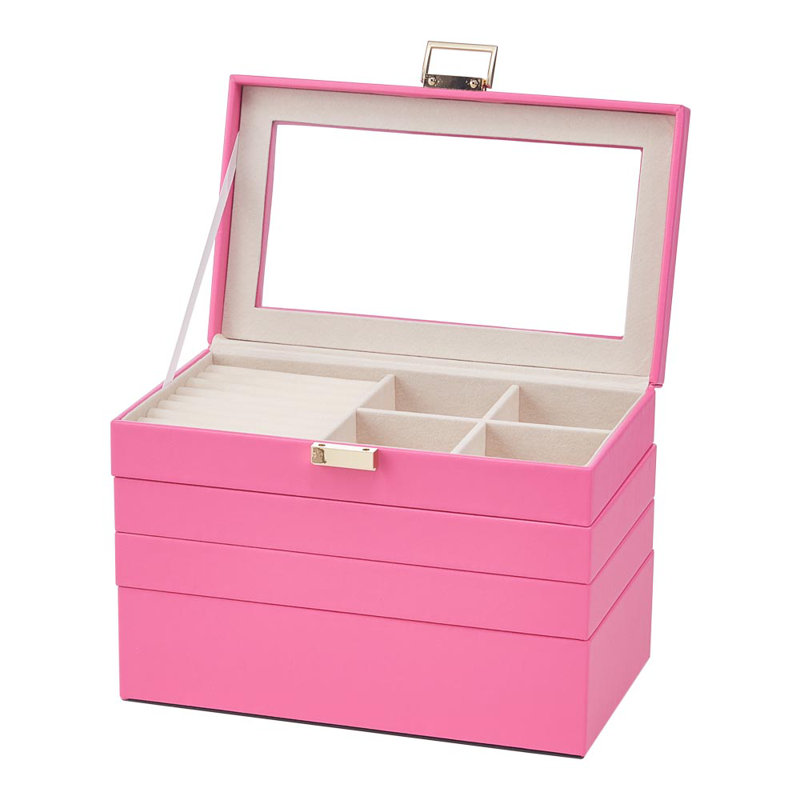 PU Leather Jewellery Box +, Pink