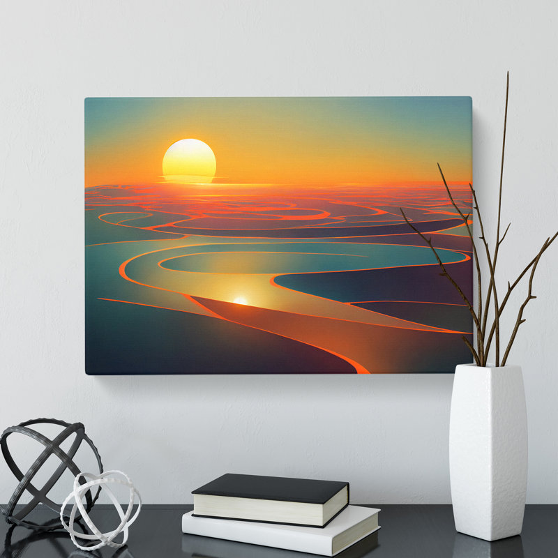 Modern Sunrise Abstract - Wrapped Canvas, 40cm H x 60cm W x 3cm D