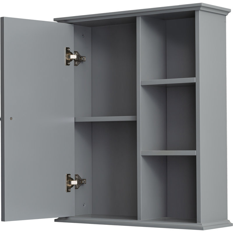 23.6" Grey Bathroom Wall Cabinet, Gray