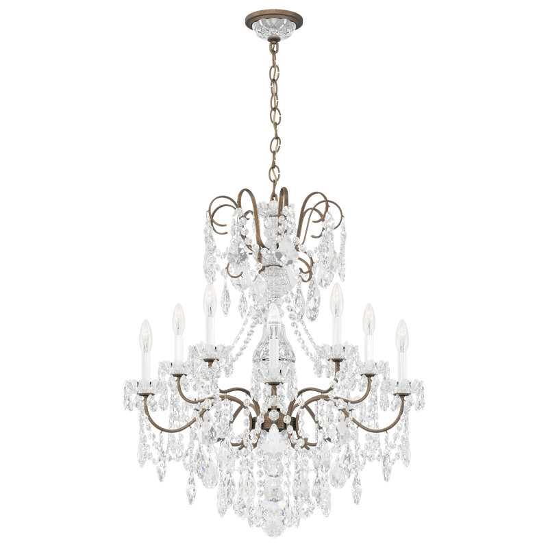 New Orleans 10 - Light Chandelier, Black Pearl, Clear Heritage