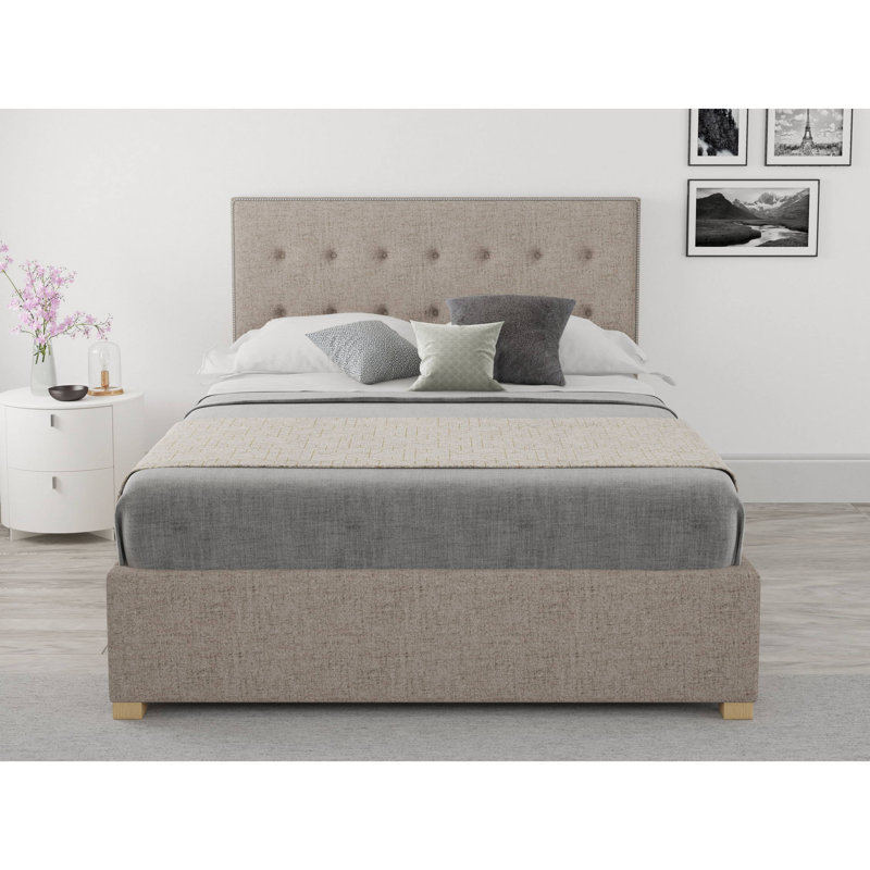 Abarca Upholstered Ottoman Storage Bed, Super King (6'), Granite
