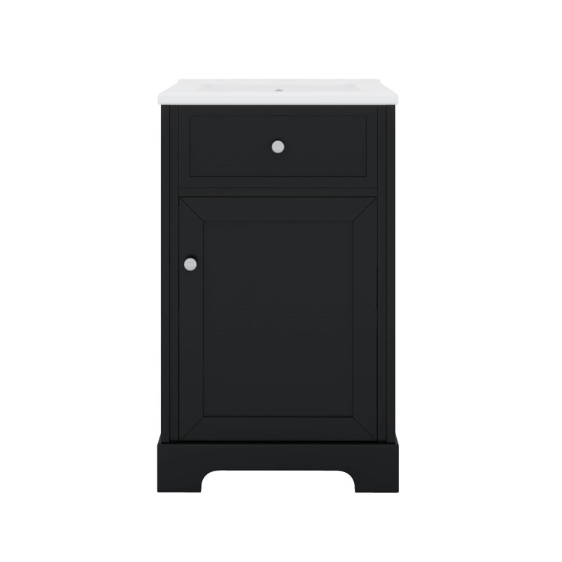 Meuble-lavabo 20 po avec lavabo 20 po, Noir