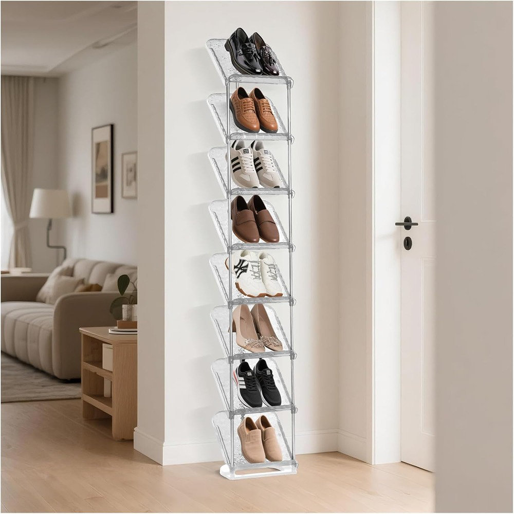 Ivy Bronx 8-tier Vertical Shoe Rack – Narrow Free-standing Organizer ...