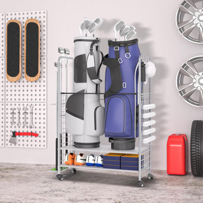 Golf Bag Storage Garage Organizer  Golf Bag Organizer Golf Club Rack And Golf Equipment Accessories Rack