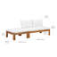 Ensemble de canapé modulaire d'extérieur en acacia massif 2 pièces - Chaise longue