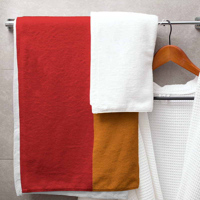Microfiber Bath Towel, Tennessee Red Football Red/Orange