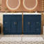 Ensemble de meuble-lavabo transitionnel 60 po avec double lavabo en résine Harborbay-138217089