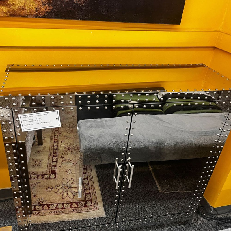 Aviator Studded Steel Accent Cabinet