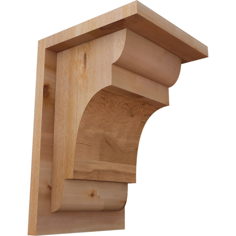 New Brighton Corbel avec plaque arrière, H 12 po x l 8 po x P 8 po, Cèdre rouge, Sciage brut