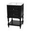 Meuble-lavabo rétro avec lavabo en céramique et rangement intelligent-811872824