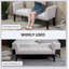 Banc de bout de lit avec capitonnage à boutons, banc d'entrée de chambre rembourré avec accoudoirs et pieds en bois massif pour la chambre à coucher, beige