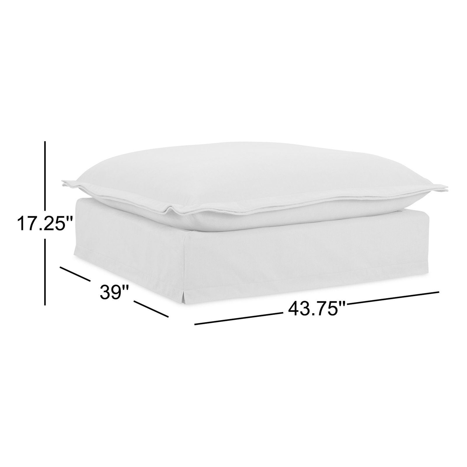 Daylen Upholstered Ottoman, White Livesmart®