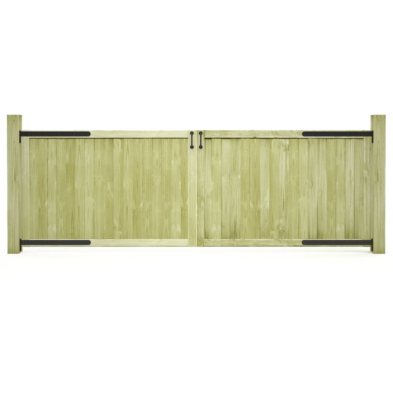Sarenac 100cm H x 299.9994cm W Green Wood Gate, 300cm W x 100cm H
